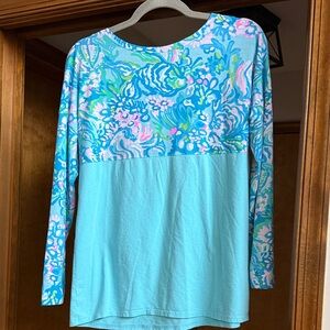 Lilly Pulitzer Blue and Pink Floral Blouse